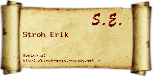 Stroh Erik névjegykártya